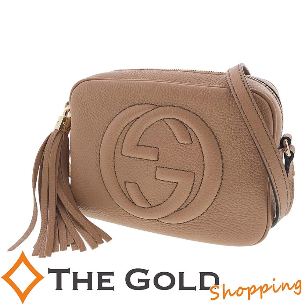 Gucci Soho Leather Disco Bag Business Top Handle Bag Rose Pink Beige